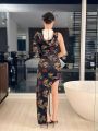 SHEINNeu New Chinese Style Hooded One-piece Dress