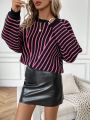 SHEIN Essnce Women's Striped Sweater Pullover