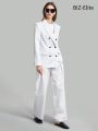 SHEIN BIZwear Peak Lapel Striped Suit Jacket And Pants Set