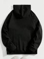 SHEIN Extended Sizes Men Plus Slogan & Figure Graphic Drop Shoulder Hoodie