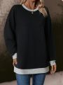 Women's Color-block Drop Shoulder Sweatshirt