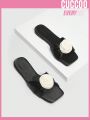 Cuccoo Everyday Collection Fashionable Women'S Black Flat Slippers