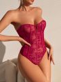 SHEIN Lace Strapless Sexy Lingerie Bodysuit For Women