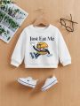 Baby Boys' Casual Round Neck Long Sleeve Sweatshirt, Suitable For Autumn And Winter