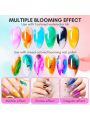 Makartt Marble Nail Polish, Blooming Gel Nail Polish Summer Color Changing Nail Polish Nail Ink Watercolor Blossom Gel Polish Magic Marble Nail Vanish Tinted Beauty 6ml 6 Colors