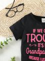 Infant Girls' Slogan Printed Top
