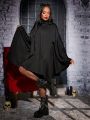 SHEIN SXY Solid Hooded Cape Coat