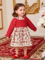 Fashionable Casual Princess Floral Elegant Printed Dress For Baby Girls