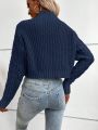 SHEIN Frenchy Solid Color Cable Knitted Sweater