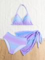 Tween Girl Gradient Swimsuit Set