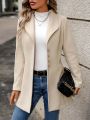 Women's Turn-down Collar Long Sleeve Woolen Coat