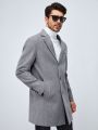 Manfinity Men Lapel Neck Slant Pockets Overcoat