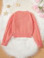 Tween Girl Cable Knit Drop Shoulder Sweater