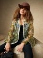 SHEIN In My Nature Floral Print Hooded Raincoat