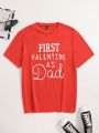 1pc Men's Slogan Printed Short Sleeve T-shirt