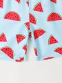 Boys' Watermelon Printed Elastic Waist Beach Pants For Kids