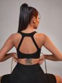 Yoga Basic Sports Bra For Yoga With Open Back Design