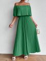 SHEIN Frenchy Pleated Solid Color Dress