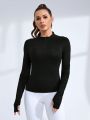 Daily&Casual Half Zipper Front Mesh Panel Spliced Sports Sweatshirt