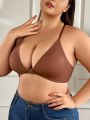 SHEIN Plus Size Front Closure Wireless Bra