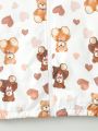 Baby Girls' Lovely Romantic Bear Printed Jacket For Spring And Summer