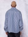 SUMWON Oversized Pinstripe Shirt With Badge Pocket