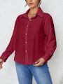 Plus Size Solid Color Simple And Fashionable Shirt