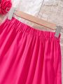 Teenage Girl'S Wide Leg Pants With Ruffle Trim Hem