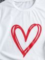 Heart Printed Short Sleeve T-Shirt