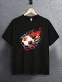 SHEIN Tween Boys Soccer Print Short Sleeve T-Shirt