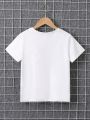 SHEIN Kids EVRYDAY Color Block Patched Pocket Tee