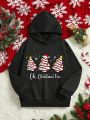 Toddler Boys' Casual Christmas Cartoon Pattern Sweatshirt, Suitable For Autumn And Winter