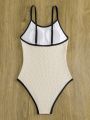 Women's One-piece Swimsuit With Contrast Color Edges