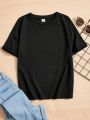 Teen Girls' Butterfly Slogan Print Short Sleeve T-shirt