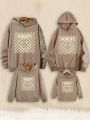 1pc Boys' Hoodie With Face Print