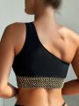 SHEIN Swim Chicsea Women's Asymmetrical Neckline Hollow Out Swimwear Top