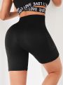 Yoga Basic Breathable Softness Wide Waistband Sports Shorts With Phone Pocket