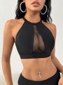 SHEIN Swim SXY Women's Mesh Splice Swimsuit Top