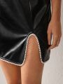 ROZ Melted Pearls Pleather Skirt