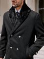 Manfinity Homme Men's Double-breasted Woolen Coat