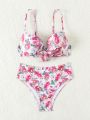 SHEIN Swim Mod Floral Print Bikini Set With Underwire