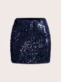 SHEIN BAE Women's Glittering Midi Skirt