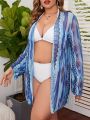 SHEIN Swim Vcay Plus Size Printed Mesh Kimono Dress