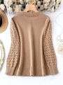 SHEIN LUNE Plus Pointelle Knit Sweater