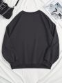 SHEIN Coolane Women's Casual Round Neck Long Sleeve Sweatshirt With Cartoon Print Design