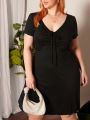 SHEIN CURVE+ Women's Plus Size Simple V-neck Dress