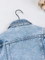 Toddler Girls' Denim Jacket With Ruffled Hem