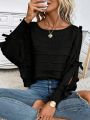 SHEIN Essnce Batwing Sleeve Knot Detail Split Sleeve Sweater