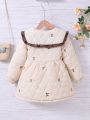 Little Girls' Fashionable Plus Velvet & -padded Jacket Winter Warm Coat For Children