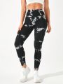 SHEIN Yoga Basic Tie-Dye Sport Leggings